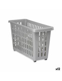 Cesta Multiusos Con ruedas Gris Plástico 17,5 x 26 x 46 cm (12 Unidades) | Tienda24 Tienda24.eu