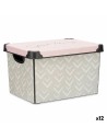 Storage Box with Lid Vibes Arrows 22 L Pink Plastic 30 x 23,5 x 40 cm (12 Units) | Tienda24 Tienda24.eu