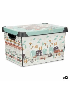 Conjunto de Cestas Versa Lively Poliéster Têxtil (18 x 14 x 28 cm) (3 Peças) | Tienda24 Tienda24.eu