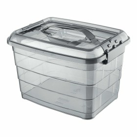 Scatola portaoggetti Confortime Tetris Grigio Plastica (14 L) di Confortime, Contenitori con coperchio - Rif: S2210617, Prezz...