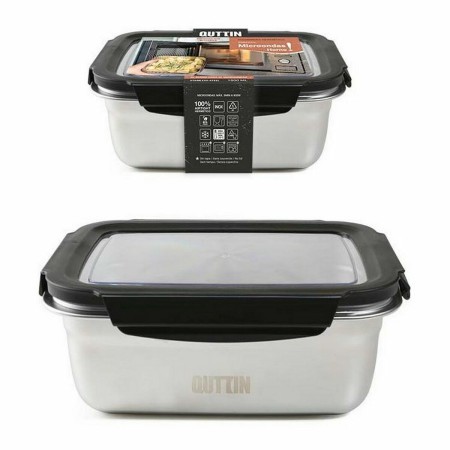 Lunchbox hermetisch Quttin rechteckig Edelstahl Silberfarben Stahl 1,8 L 23 x 18 x 9 cm | Tienda24 - Global Online Shop Tienda24.eu