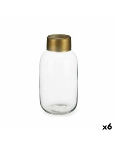 Vaso Trasparente Dorato Vetro 11,5 x 24 x 11,5 cm (6 Unità) da Gift Decor, Vasi - Ref: S3626790, Precio: 64,11 €, Descuento: %