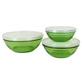 Set of bowls Duralex 3 Pieces Green With lid by Duralex, Plates and dishes - Ref: S2212342, Price: 7,74 €, Discount: %