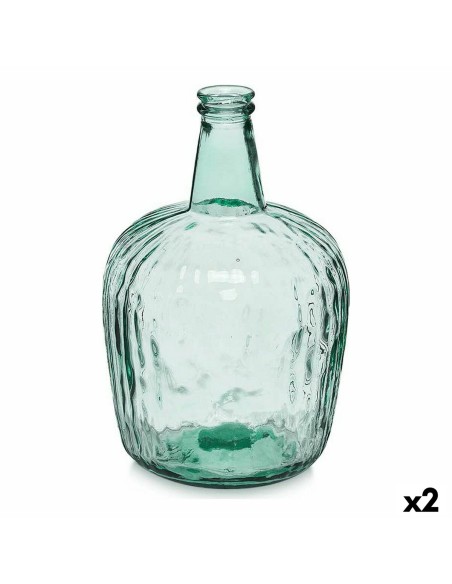 Bouteille Rayures Décoration 14 x 44 x 13 cm Transparent (2 Unités) | Tienda24 Tienda24.eu