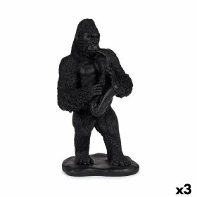 Figura Decorativa Gorila Saxofón Negro 15 x 38,8 x