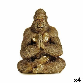 Figura Decorativa Yoga Gorila Dorado 16 x 27,5 x 2