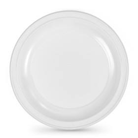 Lot d'assiettes réutilisables Algon Rond Blanc 25 x 25 x 2,5 cm Plastique 100 Unités de Algon, Platines - Réf : S2214251, Pri...