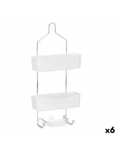 Tapete Antiderrapante para Duche Quadros Cinzento PVC 50,3 x 50,3 x 0,7 cm (6 Unidades) | Tienda24 Tienda24.eu