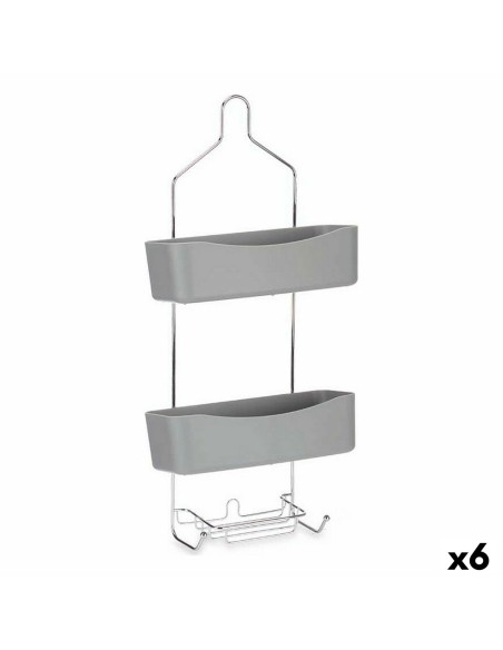 Shower Hanger 28 x 60 x 14 cm Grey Metal Plastic (6 Units) | Tienda24 Tienda24.eu