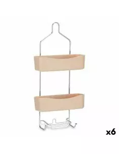 Shower Hanger 28 x 60 x 14 cm Metal White Plastic (6 Units) | Tienda24 Tienda24.eu