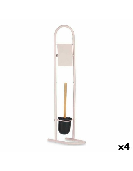 Dérouleur papier toilette avec pot à balai 16 x 28,5 x 80,8 cm Rose Métal Plastique Bambou (4 Unités) | Tienda24 Tienda24.eu