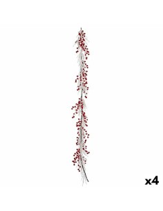 Ghirlanda di Natale Ramo Bianco Rosso Plastica 180 x 14 cm (4 Unità) da Krist+, Natale - Ref: S3627001, Precio: 76,40 €, Desc...