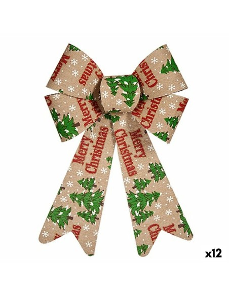 Fiocco Merry Christmas Decorazione Natalizia Multicolore PVC 16 x 24 x 4 cm (12 Unità) da Krist+, Natale - Ref: S3627041, Pre...