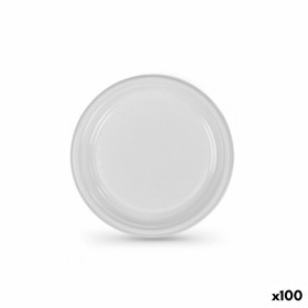 Set of reusable plates Algon White Plastic 25 cm (100 Units) by Algon, Turntables - Ref: S2215396, Price: 11,39 €, Discount: %