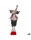 Figura Decorativa Reno de Navidad Rojo Gris Poliéster 13 x 65 x 18 cm (4 Unidades) | Tienda24 Tienda24.eu