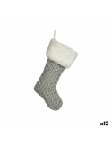 Adorno Navideño Calcetín de Navidad Gris Tela 28 x 4 x 46 cm (12 Unidades) | Tienda24 Tienda24.eu