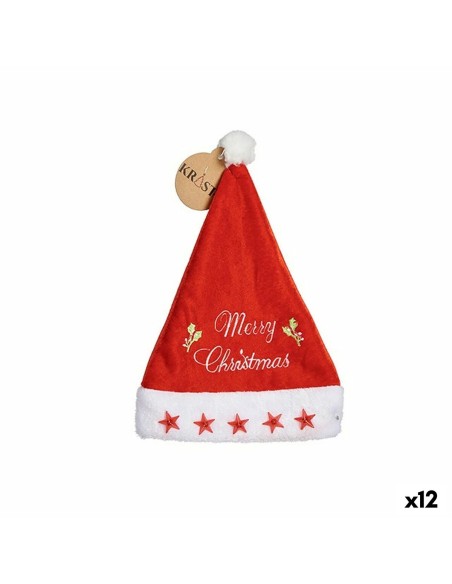 Father Christmas Hat Merry Christmas Stars Red 24 x 2 x 35 cm (12 Units) | Tienda24 Tienda24.eu