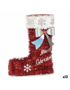 Figurine Décorative renne de noël Rouge Gris Polyester 13 x 65 x 18 cm (4 Unités) | Tienda24 Tienda24.eu