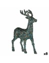 Figurine Décorative renne de noël Paillettes Bleu Doré Plastique 15 x 45 x 30 cm (8 Unités) | Tienda24 Tienda24.eu