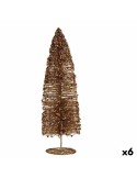 Decorative Figure Christmas Tree Sequins Golden 10 x 41 x 10 cm (6 Units) | Tienda24 Tienda24.eu