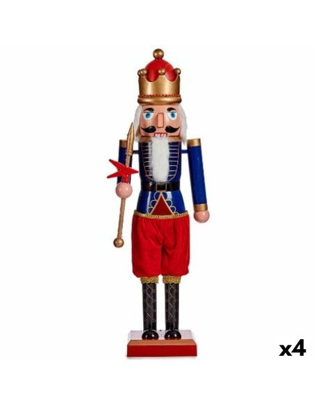 Figura Decorativa Cascanueces Azul Rojo Plástico 16,5 x 60 x 13,5 cm (4 Unidades) | Tienda24 Tienda24.eu