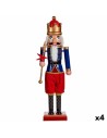 Decorative Figure Nutcracker Blue Red Plastic 16,5 x 60 x 13,5 cm (4 Units) | Tienda24 Tienda24.eu