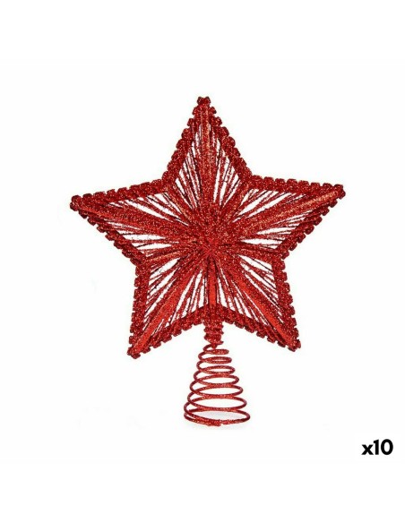 Stella di Natale Rosso Acciaio Plastica 20 x 5 x 25 cm (10 Unità) da Krist+, Natale - Ref: S3627338, Precio: 47,65 €, Descuen...