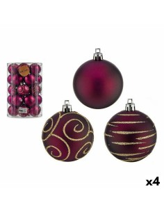 Set di palline di Natale Viola PVC Ø 6 cm (4 Unità) da Krist+, Natale - Ref: S3627409, Precio: €41.84, Descuento: %