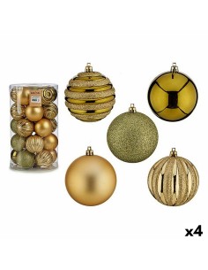 Conjunto de bolas de Natal Prateado PVC Ø 8 cm (4 Unidades) | Tienda24 Tienda24.eu