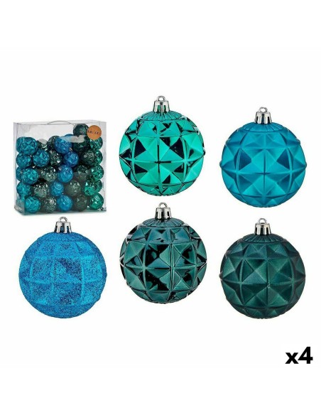 Lot de boules de Noël Turquoise 7 cm (4 Unités) | Tienda24 Tienda24.eu