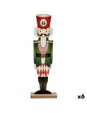 Decorative Figure Nutcracker White Black Red Green Wood 10 x 60 x 19 cm (6 Units) | Tienda24 Tienda24.eu