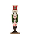 Decorative Figure Nutcracker White Black Red Green Wood 10 x 60 x 19 cm (6 Units) | Tienda24 Tienda24.eu