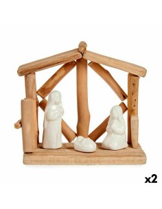 Presepe di Natale Bianco Naturale Legno Ceramica 17 x 14,5 x 8 cm (2 Unità) da Krist+, Natale - Ref: S3627451, Precio: 14,58 ...