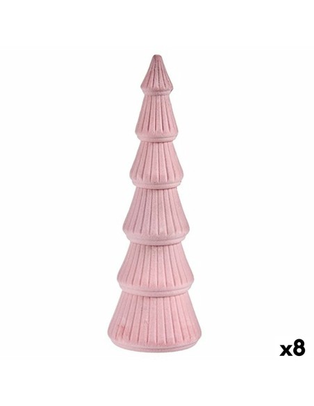 Árbol de Navidad Terciopelo Rosa Madera 12 x 34,5 x 12 cm (8 Unidades) | Tienda24 Tienda24.eu