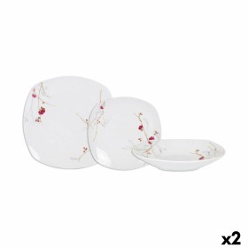 Service de Vaisselle Home Style Sakura 18 Pièces Porcelaine Carré (2 Unités) de Home Style, Services complets - Réf : S222615...