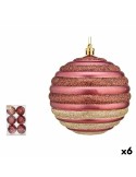 Conjunto de bolas de Natal Círculos Cor de Rosa Plástico 10 x 11 x 10 cm (6 Unidades) | Tienda24 Tienda24.eu