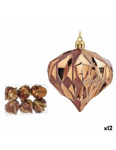 Set di palline di Natale Diamante Marrone Plastica 8 x 9 x 8 cm (12 Unità) da Krist+, Natale - Ref: S3627576, Precio: 48,70 €...