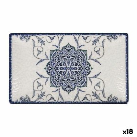 Serving Platter La Mediterránea Rosetta Porcelain Rectangular 25,3 x 15 x 1,8 cm (18 Units) by La Mediterránea, Plates and di...