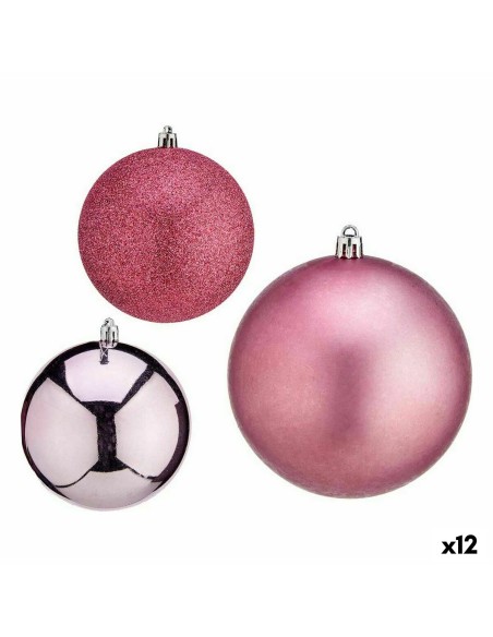 Set di palline di Natale Rosa Plastica 10 x 11 x 10 cm (12 Unità) da Krist+, Natale - Ref: S3627615, Precio: €56.37, Descuent...