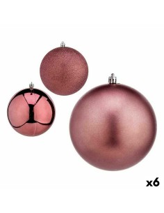 Set di palline di Natale Rosa Plastica Ø 12 cm (6 Unità) da Krist+, Natale - Ref: S3627619, Precio: 39,82 €, Descuento: %