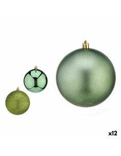 Set di palline di Natale Verde Plastica 10 x 11 x 10 cm (12 Unità) da Krist+, Natale - Ref: S3627623, Precio: 54,87 €, Descue...