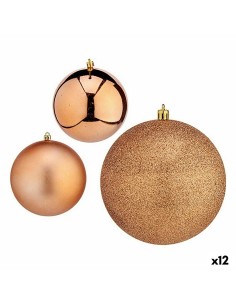 Set of Christmas balls Orange Plastic 4 x 5 x 4 cm (12 Units) | Tienda24 Tienda24.eu