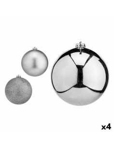 Set di palline di Natale Argentato Plastica Ø 15 cm (4 Unità) da Krist+, Natale - Ref: S3627639, Precio: 52,76 €, Descuento: %