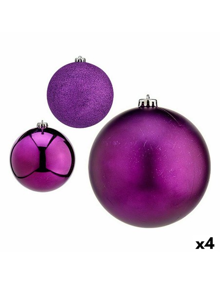 Set de Bolas de Navidad Morado Plástico Ø 15 cm (4 Unidades) | Tienda24 Tienda24.eu