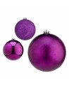 Set de Bolas de Navidad Morado Plástico Ø 15 cm (4 Unidades) | Tienda24 Tienda24.eu