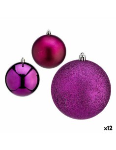 Set di palline di Natale Viola Plastica 10 x 13 x 10 cm (12 Unità) da Krist+, Natale - Ref: S3627645, Precio: 54,87 €, Descue...