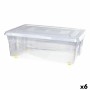 Boîte de rangement avec roues Avec couvercle Transparent 32 L (6 Unités) de BigBuy Home, Boîtes et coffres de rangement - Réf...