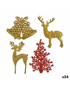 Figurine Décorative ville Noël Blanc Marron Bois 44 x 44,5 x 6 cm | Tienda24 Tienda24.eu