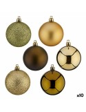 Conjunto de bolas de Natal Verde Dourado Plástico 6 x 7 x 6 cm (10 Unidades) | Tienda24 Tienda24.eu