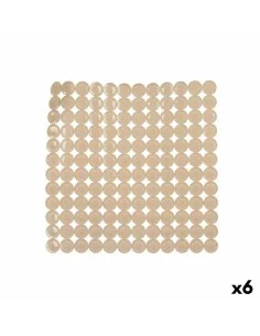 Alfombrilla Antideslizante para Ducha Beige PVC 54 x 54 x 1 cm (6 Unidades) de Berilo, Accesorios para ducha - Ref: S3627996,...